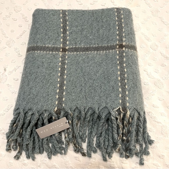 Max Studio Bedding Max Studio Home Acrylic Nylon Polyester Blend Window Pane Knit Throw